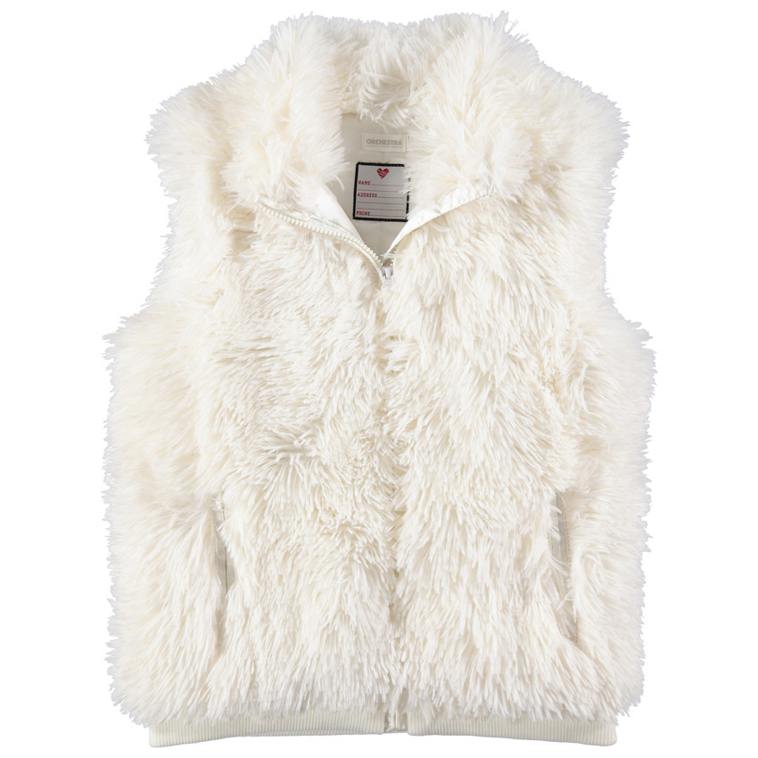 Junior - Gilet sans manches en fausse fourrure doublé satin 