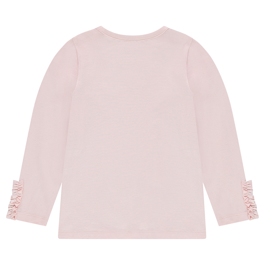 Tee-shirt manches longues en jersey avec volant sur le bout des manches 
