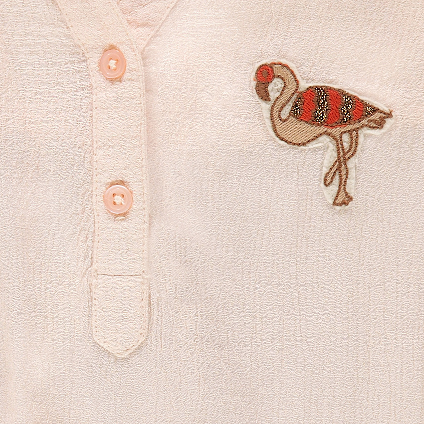 Top sans manches en viscose avec flamant rose 