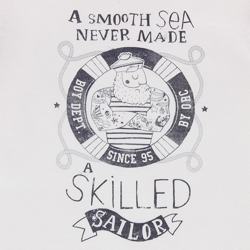 Tee-shirt manches longues en jersey avec marin printé 