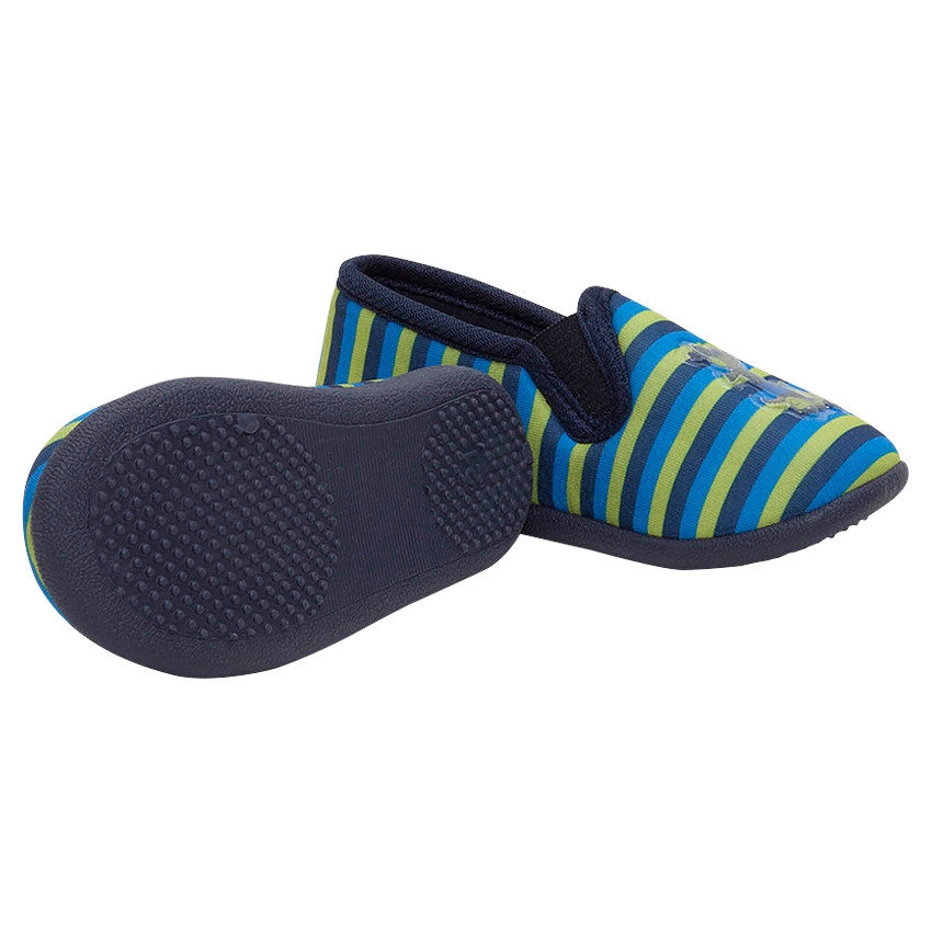 Chaussons bas à rayures contrastées avec patch plastifié fantaisie 