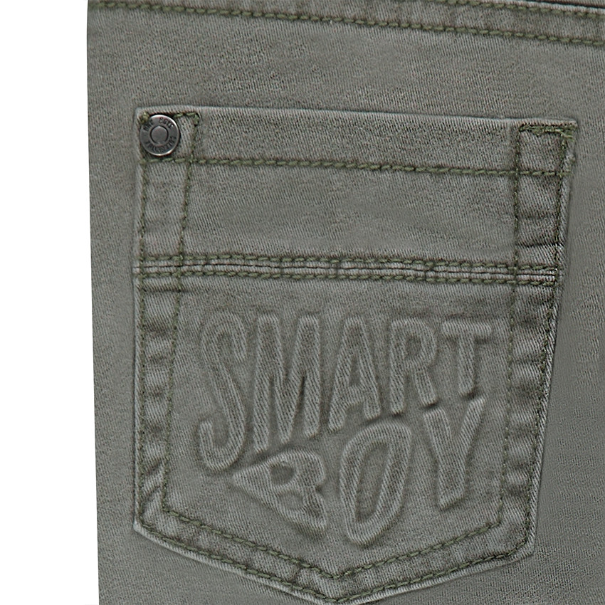 Pantalon effet crinkle avec poche à inscription reliéfée 