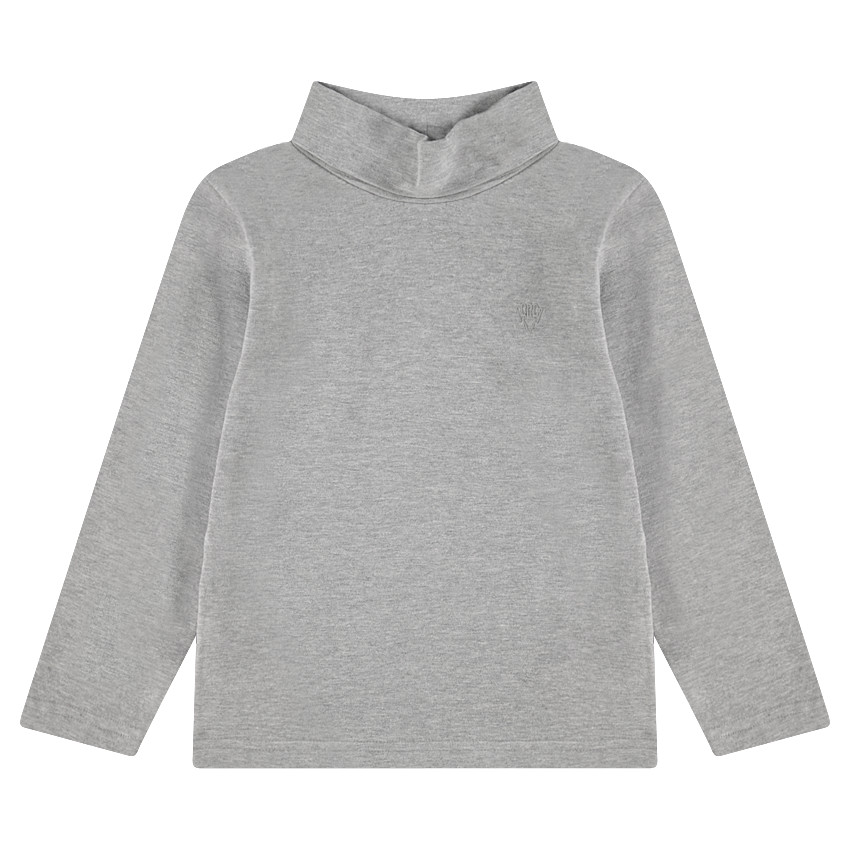 Sous-pull en jersey uni à col roulé avec logo brodé 