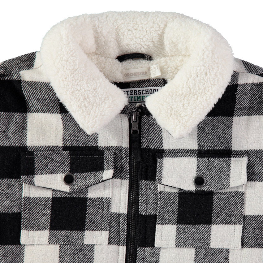 Junior - Veste à carreaux doublée sherpa à poches 