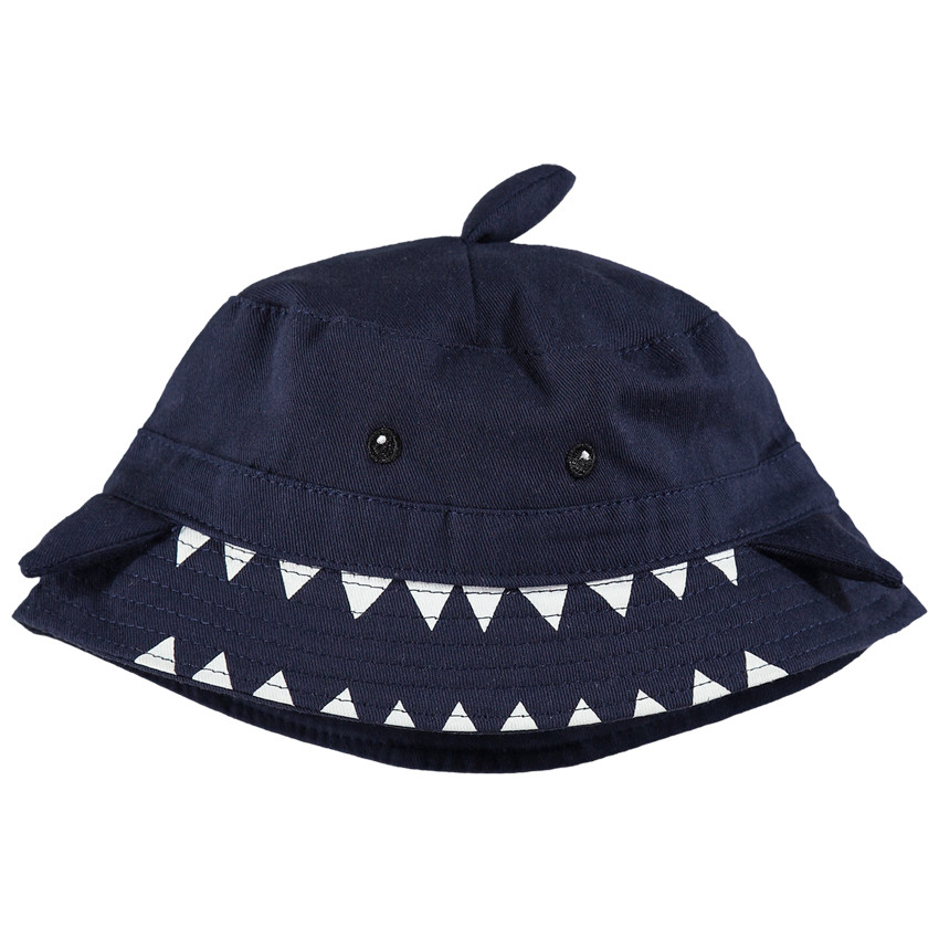 Bob requin en twill avec nageoires en relief  