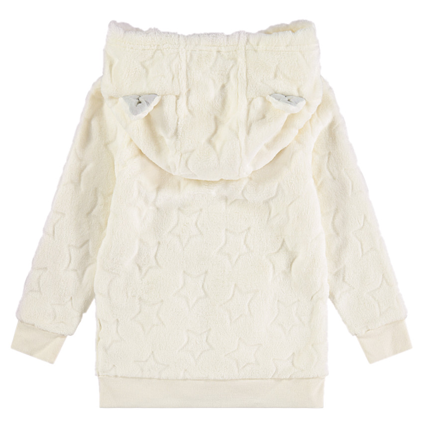 Gilet à capuche en sherpa avec motif en relief 