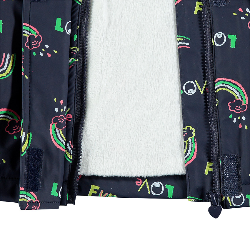 Coupe-vent doublé sherpa à arcs-en-ciel printés 