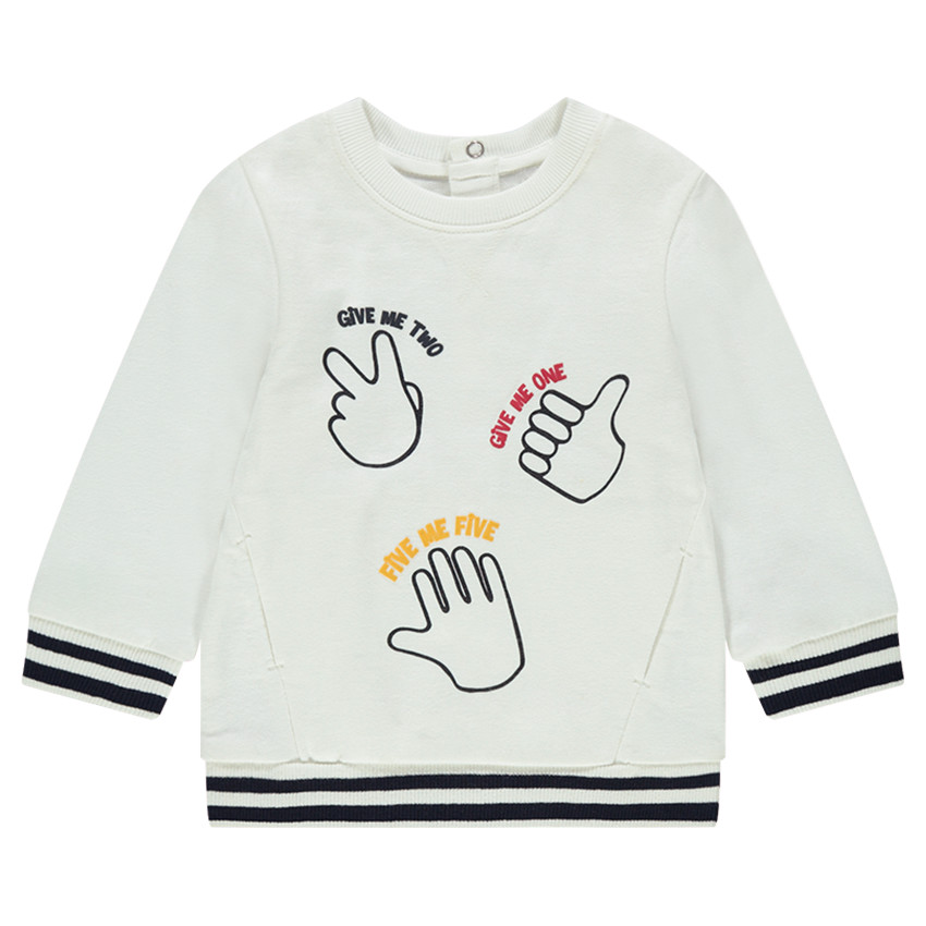 Sweat en molleton avec mains et messages printés  