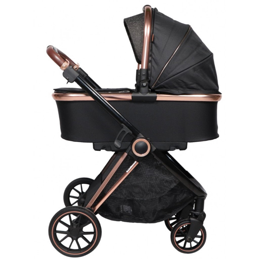 Poussette duo avec nacelle Fenix - Noir/Rose Gold 