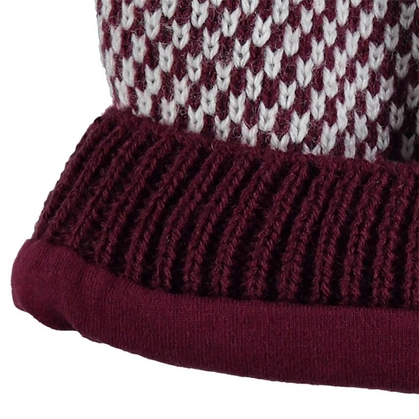 Ensemble bonnet et écharpe en tricot motif jacquard 