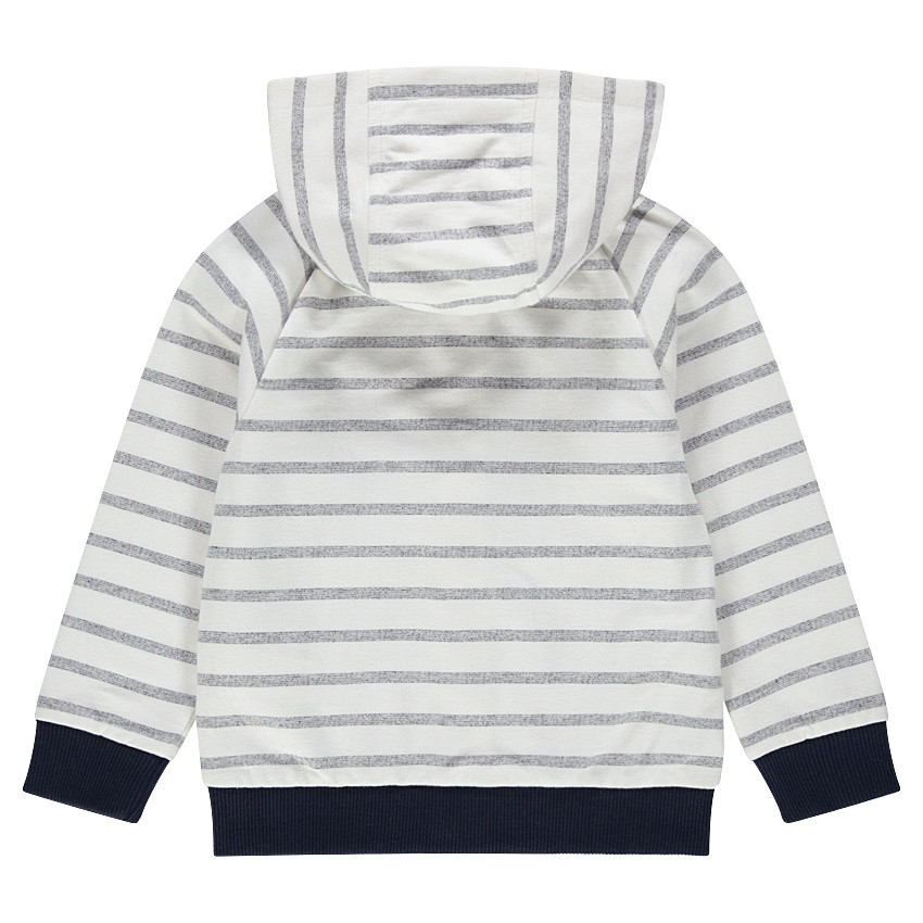 Gilet en molleton rayé à capuche avec inscriptions printées 