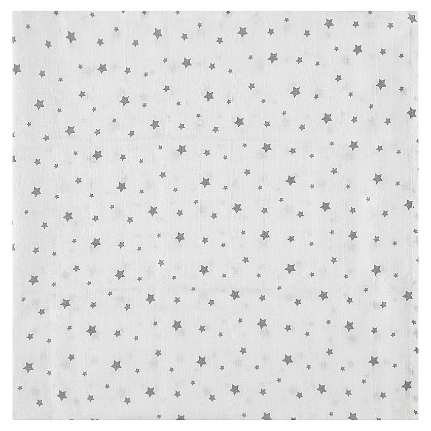 Lange en fibre de bambou 100 x 100 cm imprimé étoiles all-over 