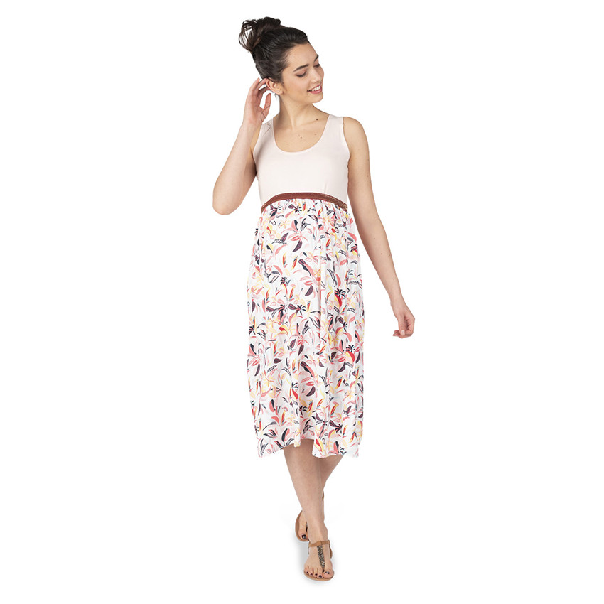 Jupe longue de grossesse à imprimé végétal all-over 