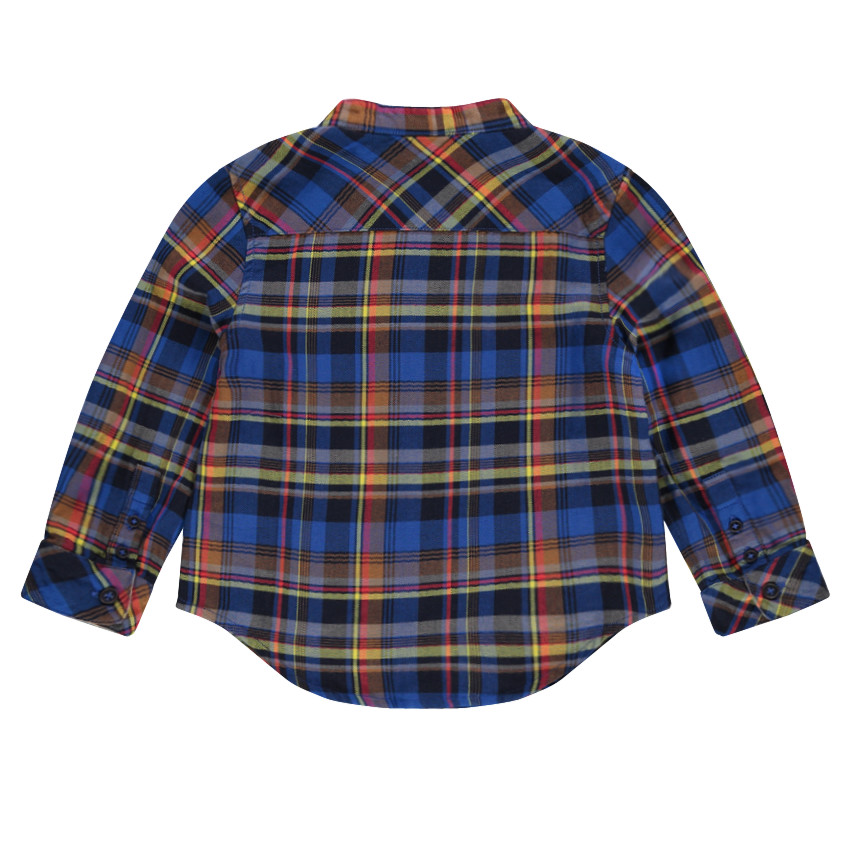 Chemise manches longues à carreaux avec poche 