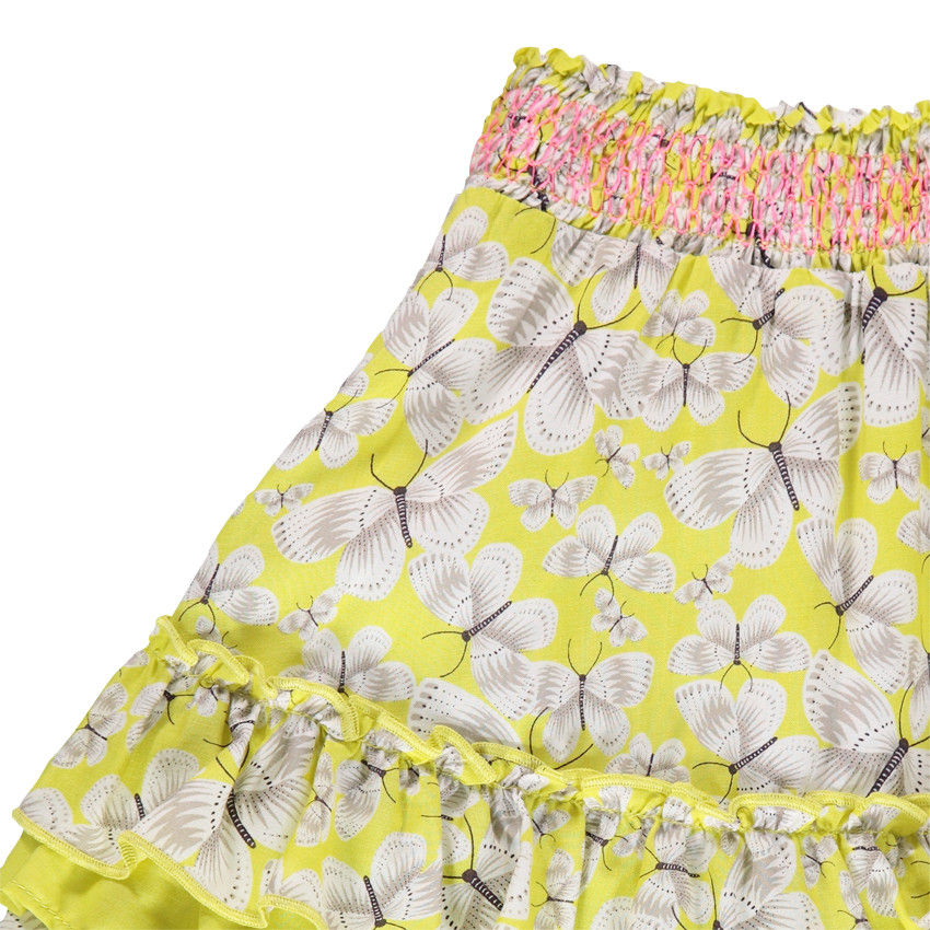 Jupe patineuse à volants imprimée papillons 