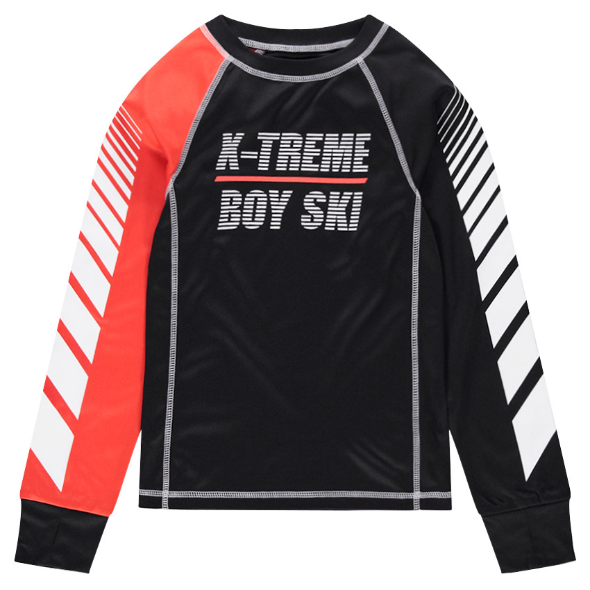 Junior - Tee-shirt manches longues technique avec bandes contrastées 