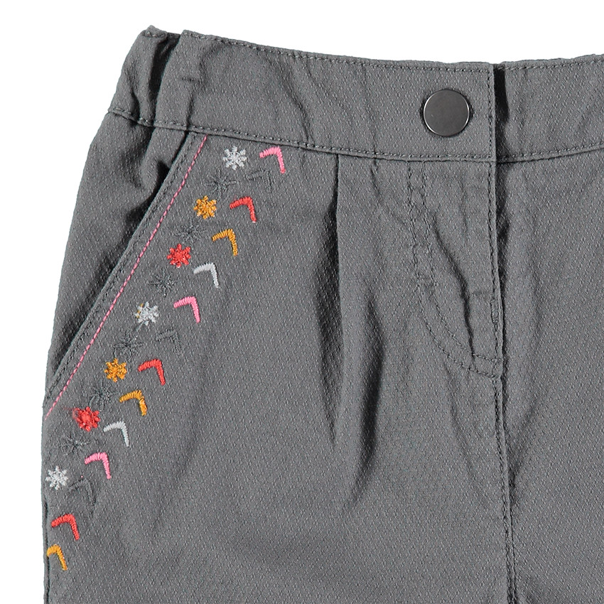 Pantalon en coton fantaisie avec broderies 