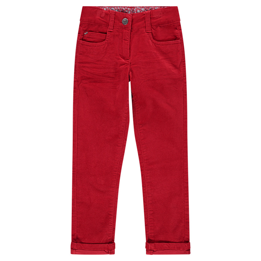  Pantalon en velours uni effet crinkle 