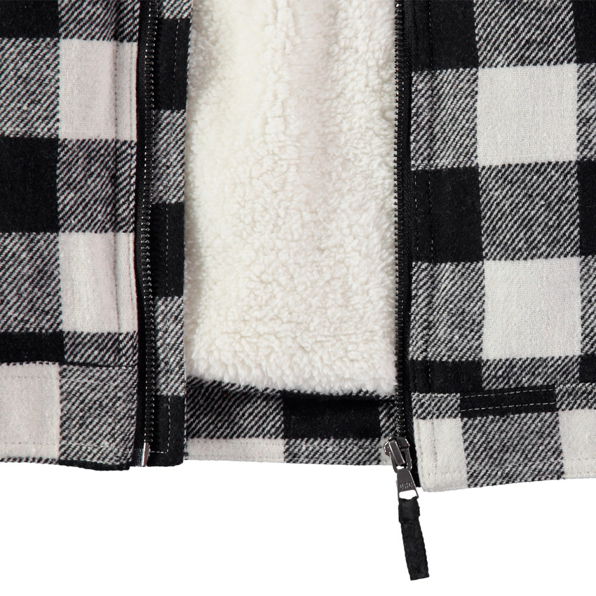 Junior - Veste à carreaux doublée sherpa à poches 