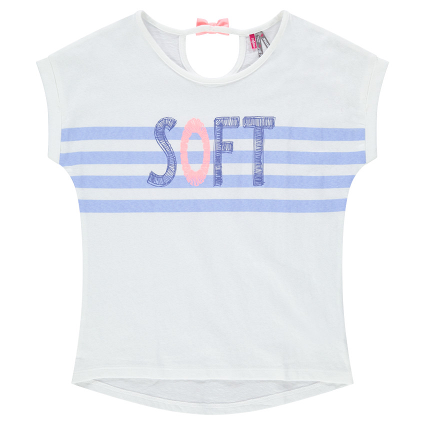 Junior - Tee-shirt manches courtes esprit marin avec bandes contrastées 