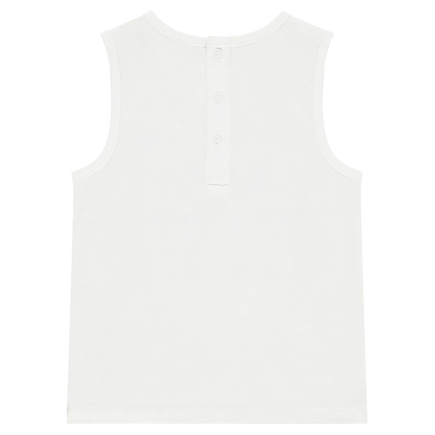 Débardeur en maille uni avec message effet crinkle sur le devant 