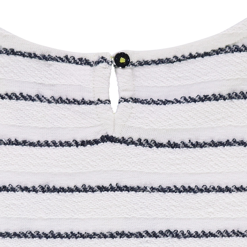 Sweat en molleton rayé avec inscription brodée 