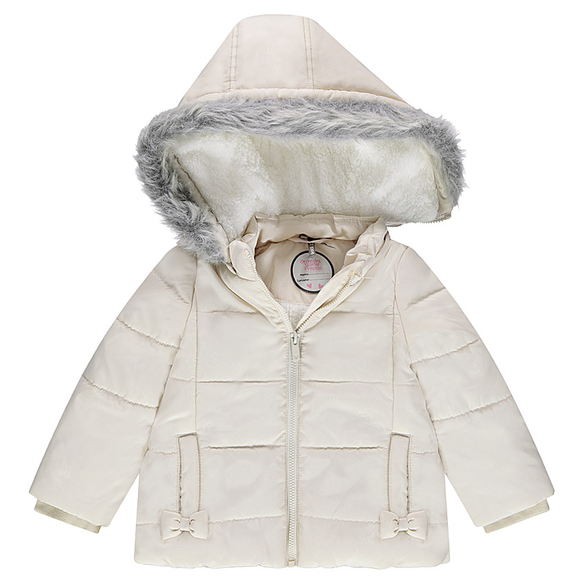 Parka matelassée à capuche amovible avec doublure en sherpa 