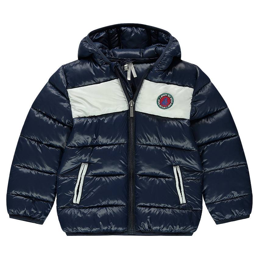 Doudoune légère avec bande contrastée et badge patché 