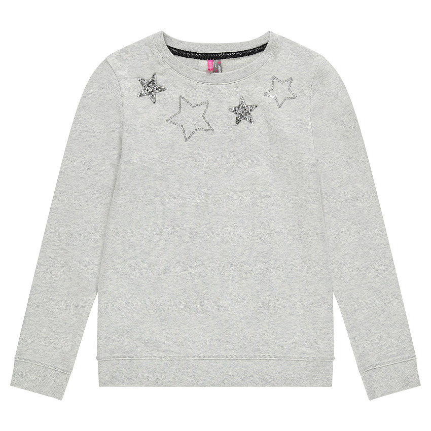 Junior - Sweat en molleton avec étoiles en sequins argentés 