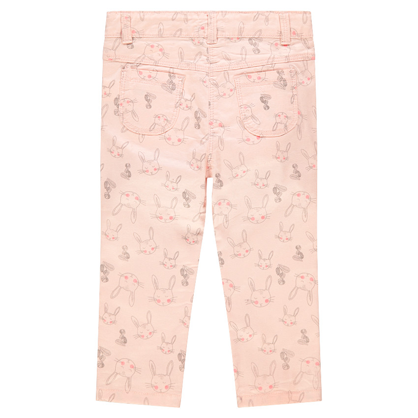 Pantalon slim effet crinkle avec lapins all-over 