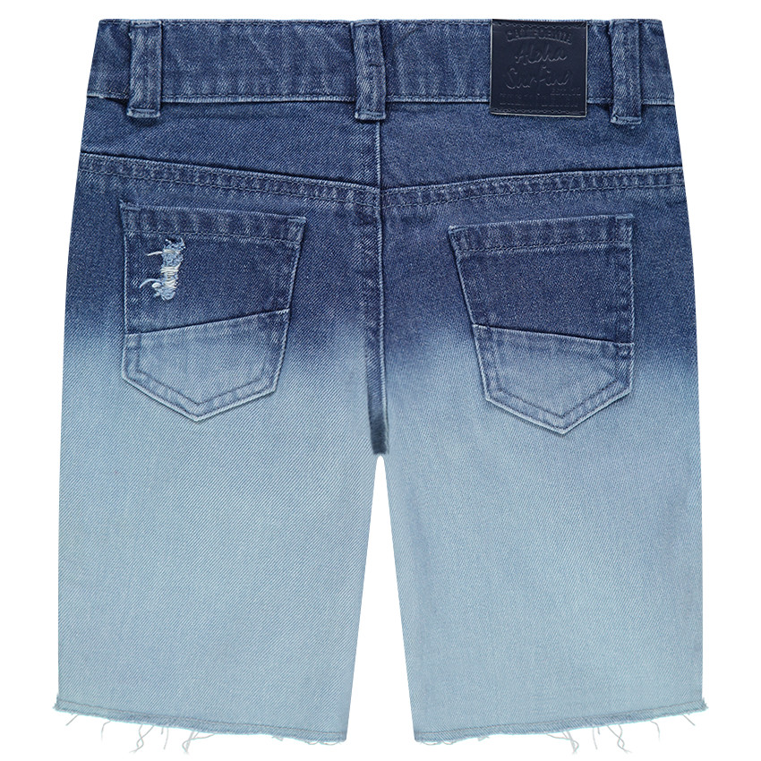 Short en jeans effet tie and dye avec effet tâches de peinture 