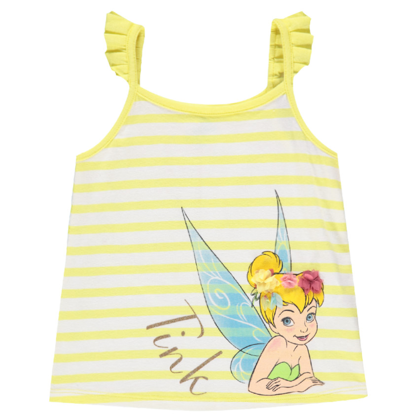 Débardeur à bretelles volantées avec print Fée Clochette 