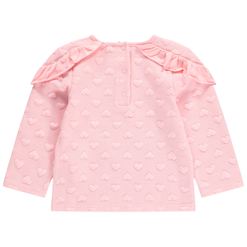 Sweat en molleton avec coeurs en jacquard et motif à sequins 