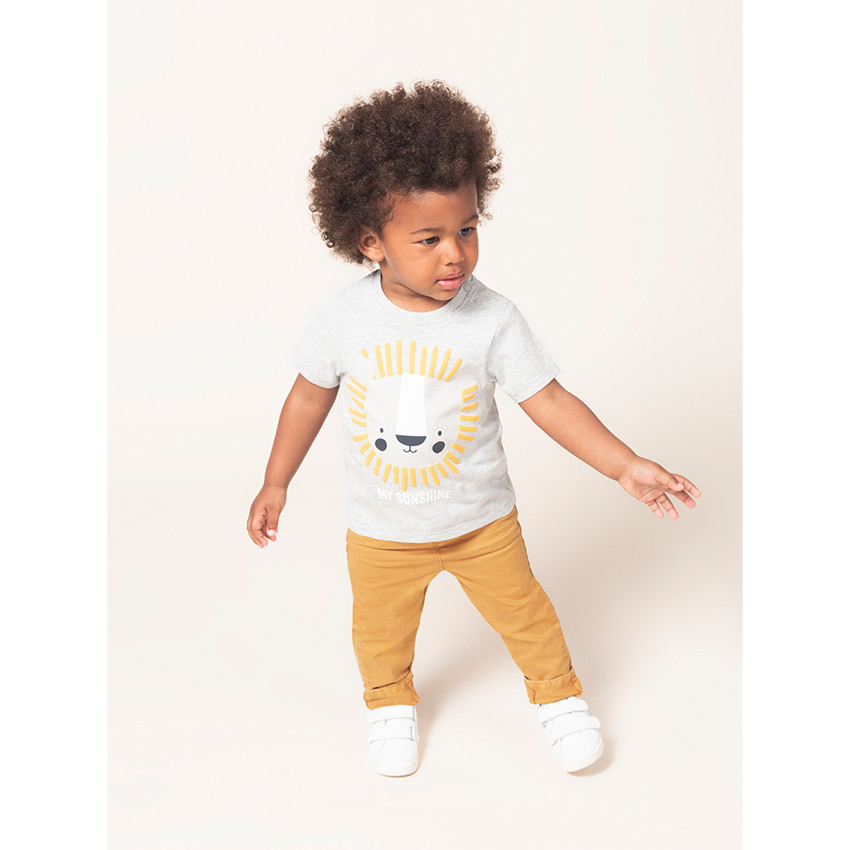 Pantalon en coton surteint avec poches 