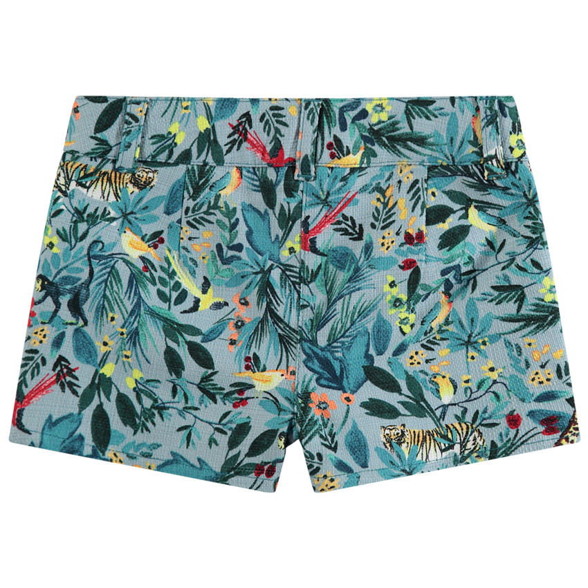 Short effet natté à imprimé tropical all-over  