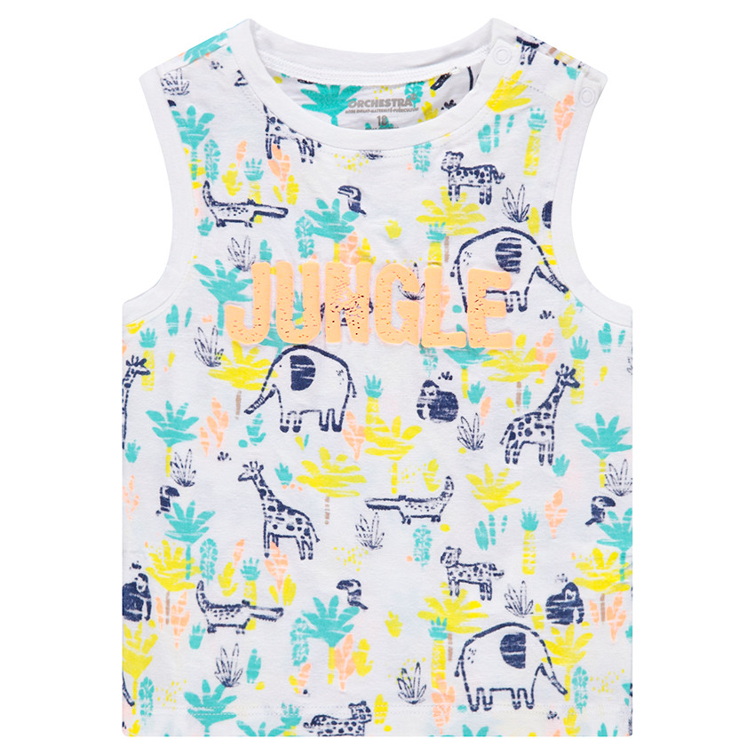 Débardeur en coton avec imprimés fantaisie 