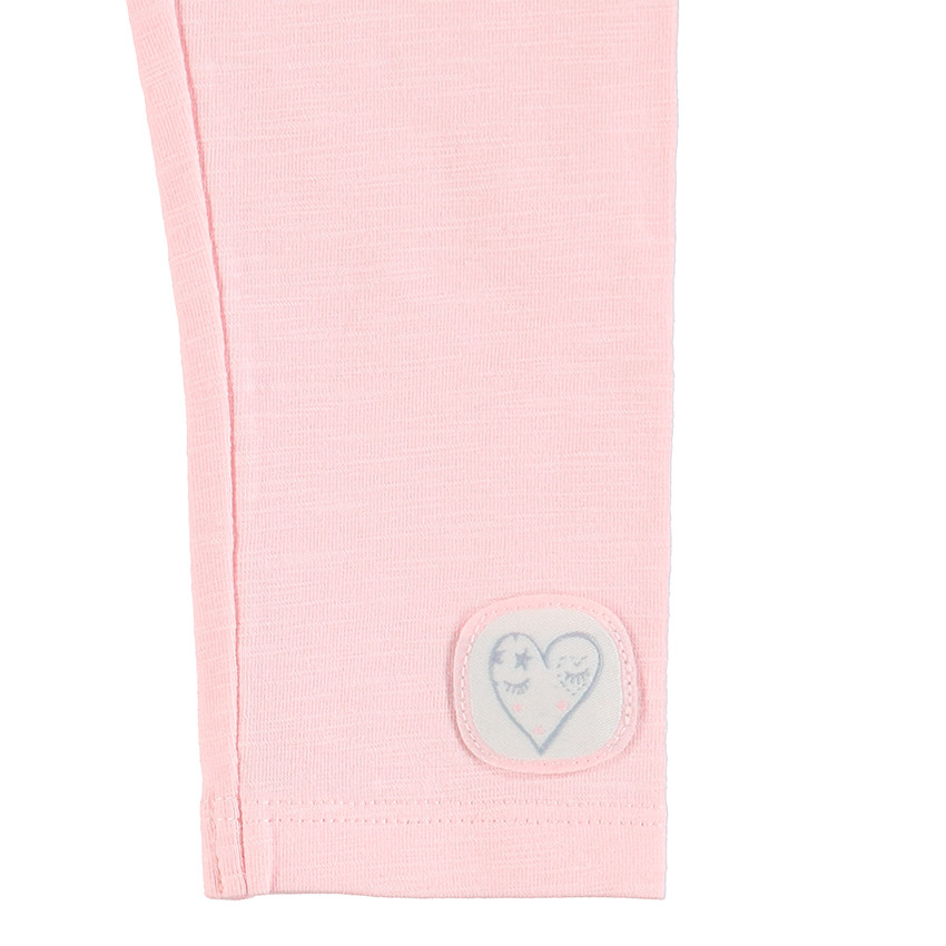 Ensemble robe manches longues rayé avec legging en jersey et badge coeur 