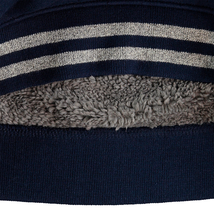 Sweat en molleton bicolore doublé sherpa 