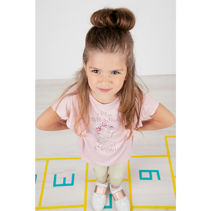 Tunique manches courtes volantée avec princesse printée 