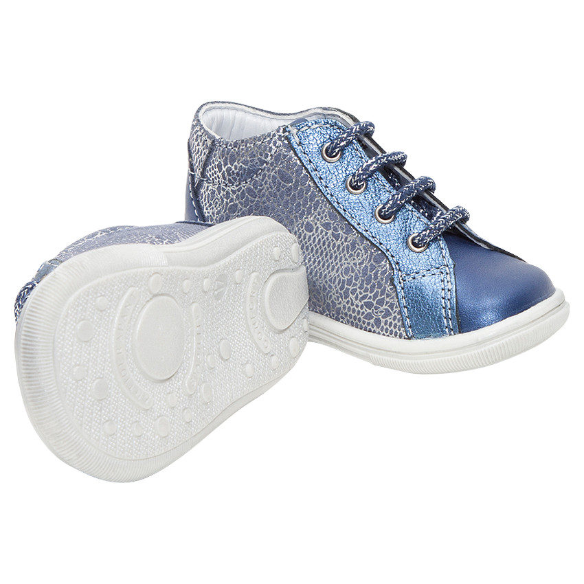 Bottillons irisés en cuir à lacets 