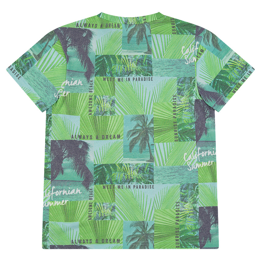 Junior - Tee-shirt manches courtes en jersey avec palmiers all-over 