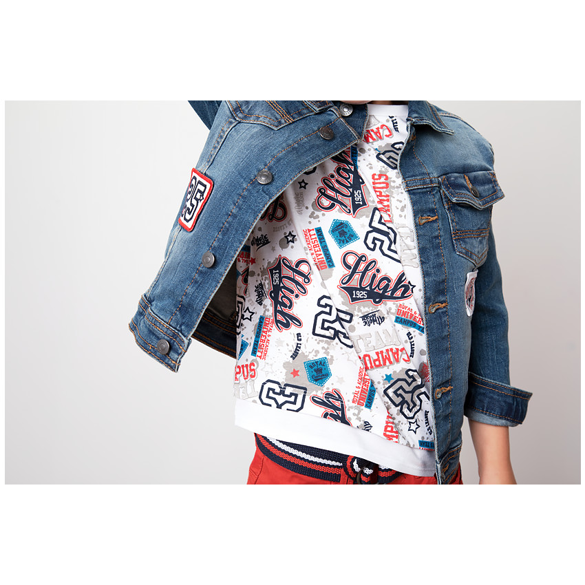 Tee-shirt manches courtes imprimé all-over avec poche 