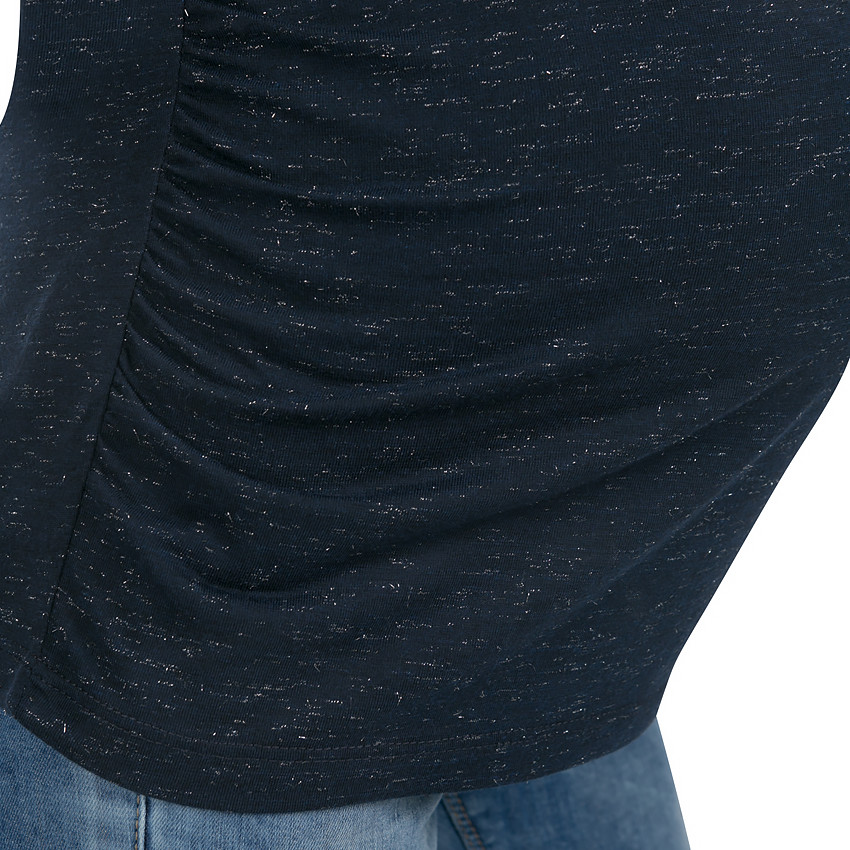 Tee-shirt de grossesse manches longues en jersey et fil argenté 
