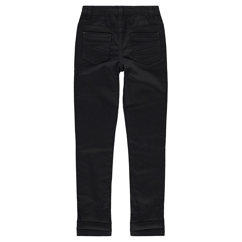 Junior - Pantalon en toile uni avec jeu de surpiqûres sur les jambes 