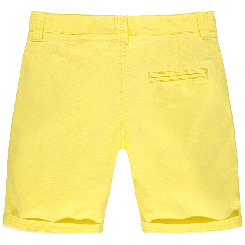 Bermuda en maille jaune à bandes appliquées 