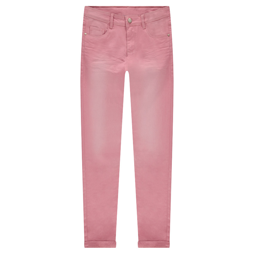 Junior - Pantalon en twill effet used et crinkle coupe slim 