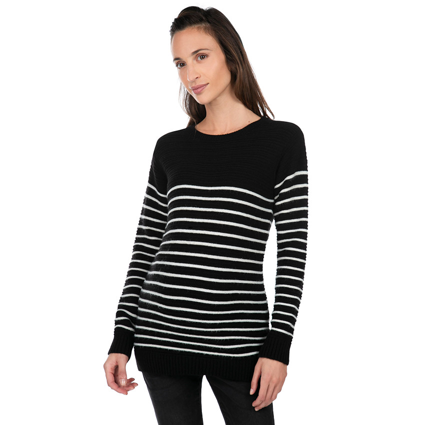 Pull de grossesse style marinière en maille 