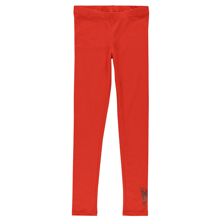 Junior - Legging long rouge printé 