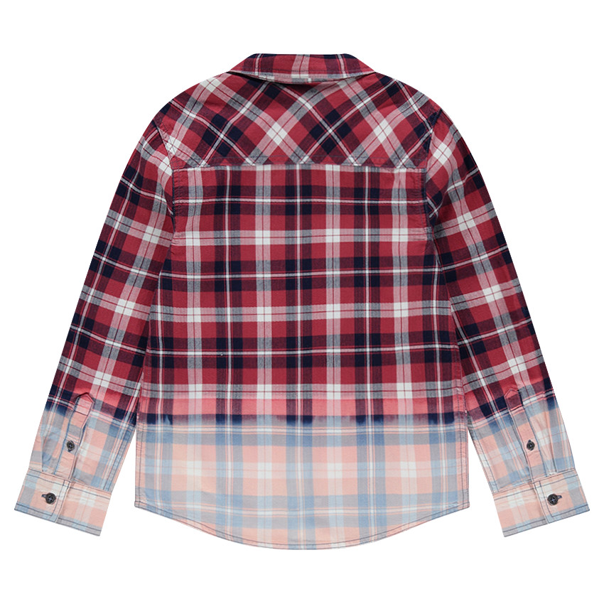 Junior - Chemise manches longues à carreaux effet tie and Dye 