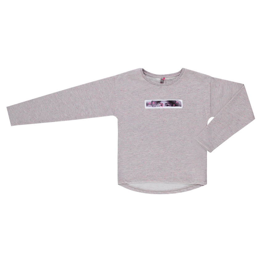 Junior - Sweat en molleton aspect neps avec patch fantaisie hologramme 